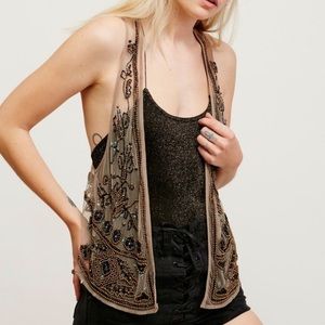 NWT Free People Summer Boho Beaded Festival Vest